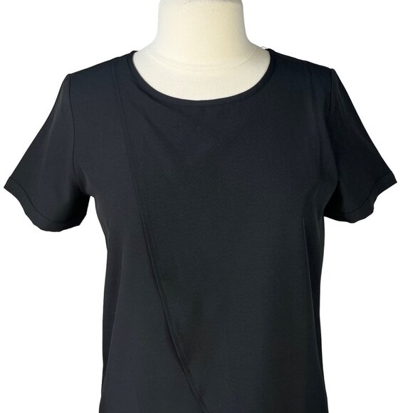 Unbranded Tunic Shirt Womens Small Black New Asymmetrical Hem - Picture 3 of 8
